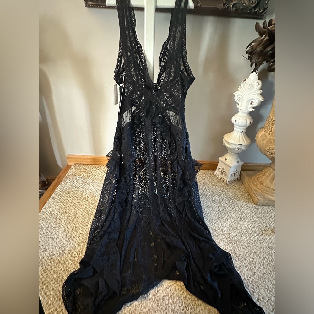 For Love and Lemons Black Lace Long Dress sz M